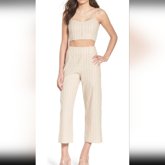 Leith Linen High Waist Culottes & Crop Top Set - Picture 15 of 16